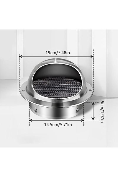 Choice Spherical-150mm Stainless Steel Wall Ceiling Air Vent Ducting Ventilation Exhaust Grille Cover Water