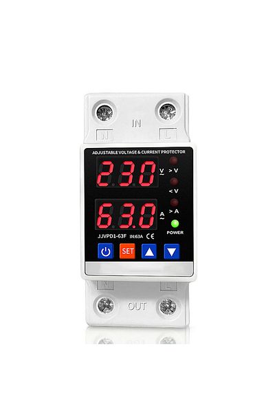 Choice 230v 40a Dual Display 40a 63a 80a 230v Din Rail Adjustable Digital Over Under Voltage Relay Surge Pr