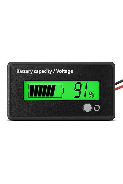 Choice Green Dc 12v 24v 36v 48v 72v Battery Capacity Voltage Meter With Alarm, Battery Capacity Gauge Indic