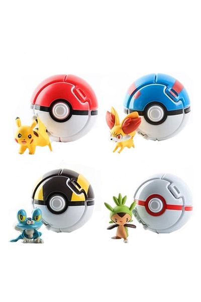 Choice 4Pcs/Set TOMY Pokemon Elf Ball Pikachu Pokeball Pocket Monster Variant Toy Action Figure Model To...