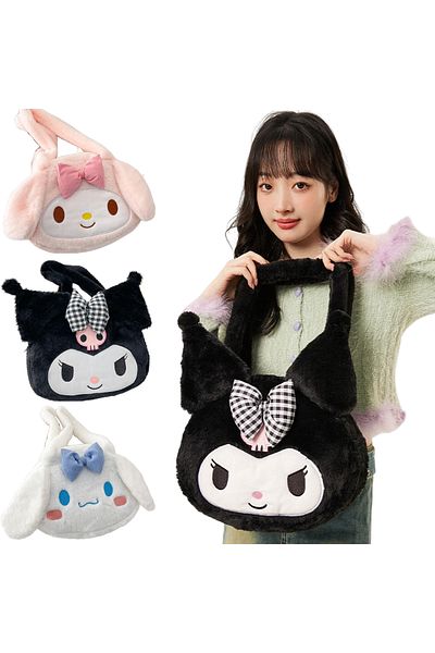 Choice Cute Sanrio Kuromi Plush Bag Large Handbag Cinnamoroll Kawaii My Melody Backpack Shoulder Bag Tot...