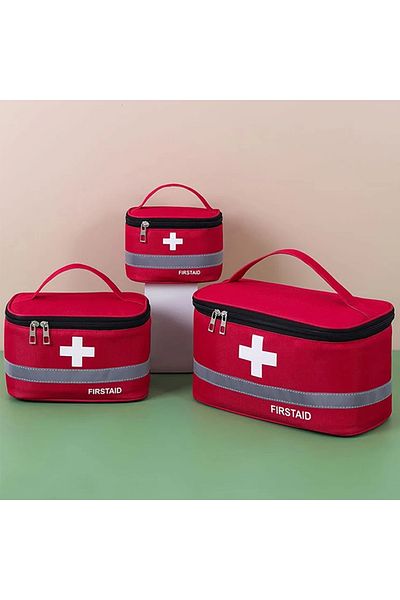 Choice Red M Portable First Aid Kit, Travel Medicine And Medication Storage Bag