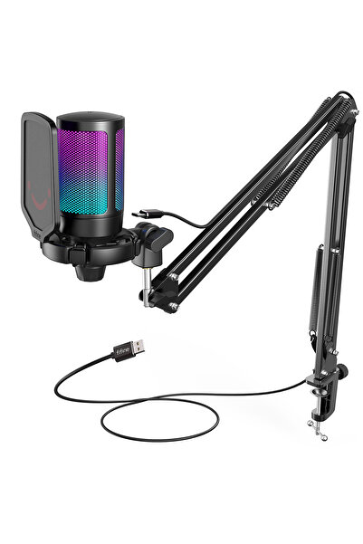 Choice black FIFINE USB Gaming Microphone Kit for PC,PS4/5 Condenser Cardioid...