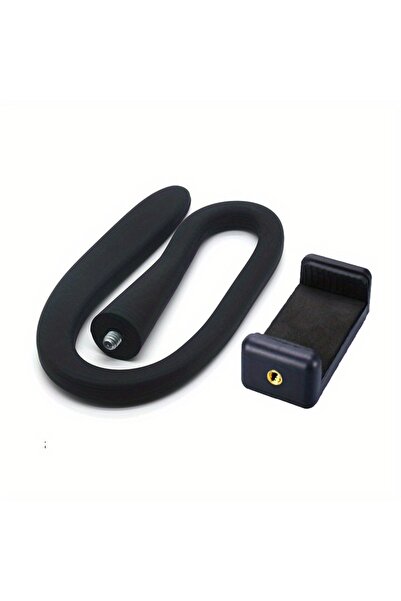 Choice حامل هاتف محمول مرن أسود قطعة واحدة لجهاز المشي والدراجة الثابتة وعربة...