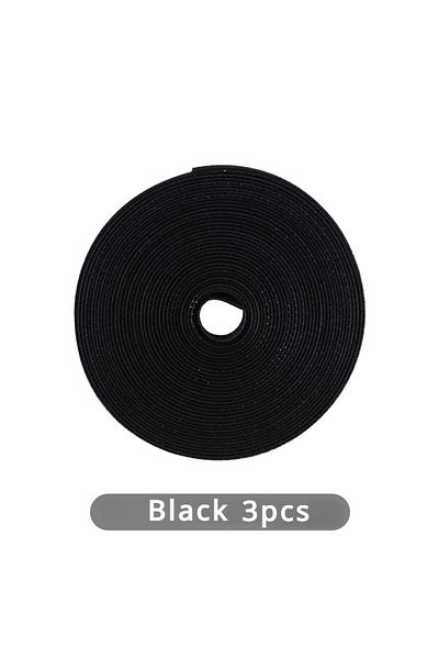 Choice 10x3000mm Black 3pc 1pc Data Cable Management Cable Tie Reusable Removable Multi-purpose Wire Organi