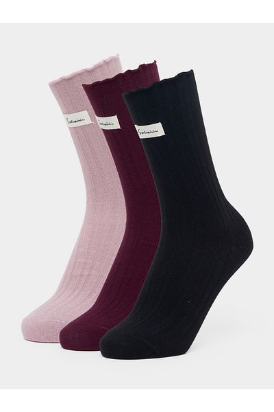 Styli Pack Of 3 - Patch Detail Socks with Frill Trim