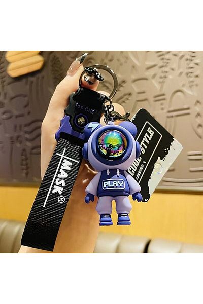 Choice A Purple Bear 1 Pc Purple Keychain Creative Cartoon Bear Shaped Pendant Car Key Backpack Pendant Exq