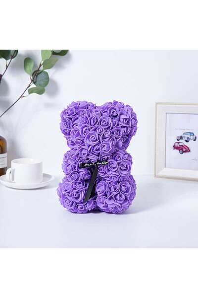 Choice PURPLE Romantic Valentine's Day Creative Eternal Flower Rose Bear Chri...