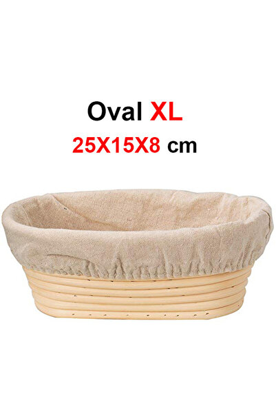 Choice سلة تخمير الخبز المصنوعة من الخيزران الطبيعي بيضاوية الشكل مقاس 25×15×8 من UPORS، مصنوعة من الخيزران البيضاوي الطبيعي، لتخمير العجين