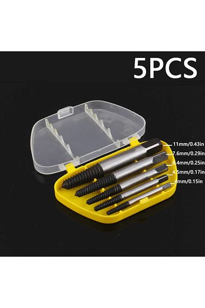 Choice 5pcs 5/6pcs Damaged Broken Screw Remover Extractor,drill Bits Steel Durable Easy Out Remover Tool,wo