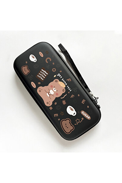 DUTRIEUX Brown Bear-black For Nintendo Switch Oled Storage Bag Waterproof Eva...