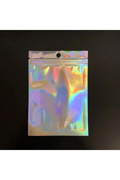 Choice 10x15cm Laser 50pcsthick Smell Proof Mylar Bags Holographic Laser Color Plastic Packaging Pouch Jewe