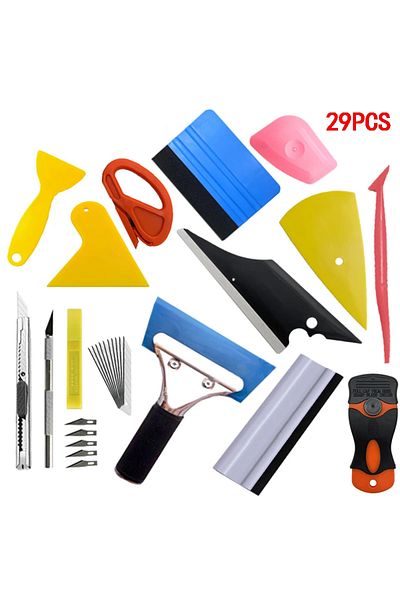 Choice Set 2 Hot Carbon Fiber Car Tools Vinyl Wrap Film Sticker Wrapping Auto Window Tint Foil Magnetic Sti