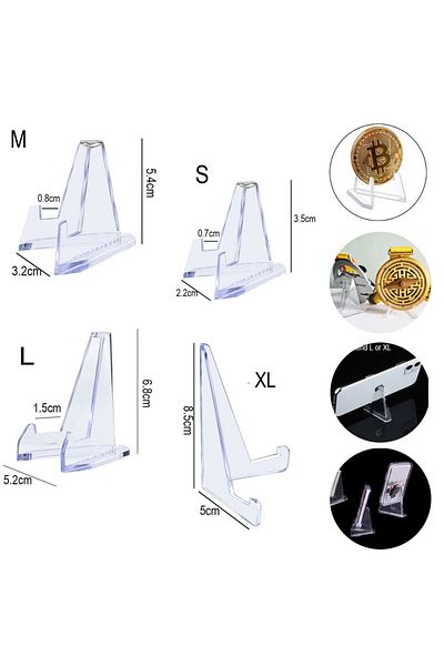 Choice XL 10PCS Acrylic Display Holder Transparent Triangle Commemorative Coin Small Photo fram Anime Card