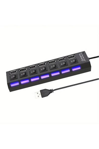 Choice موزع USB 2.0 عالي السرعة 7 منافذ 4/7 منافذ، موسع متعدد المنافذ، موزع USB متعدد المنافذ مع