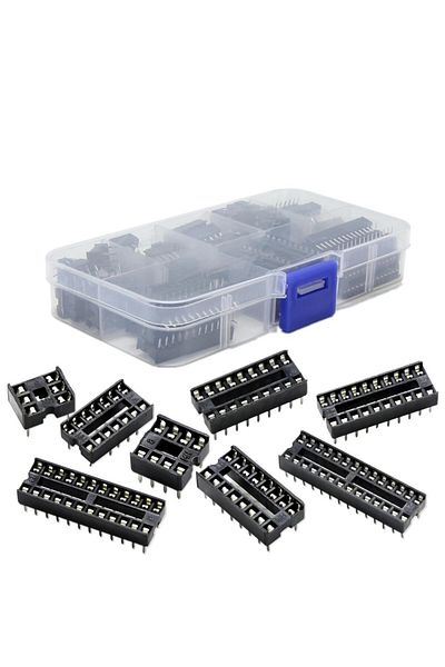 Choice 66PCS/lot with Box DIP IC Sockets Adaptor Solder Type Socket Kit 6 8 14 16 18 20 24 28 Pin DIP-6 ...