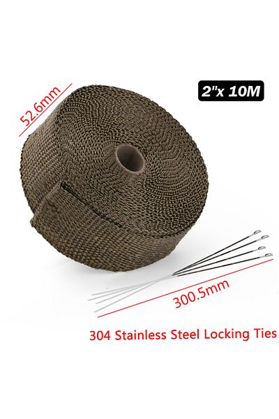 PQY 5cm 10m Titanium 5m/10m/15m Motorcycle Exhaust Thermal Tape Header Heat Wrap Manifold Insulation Rol