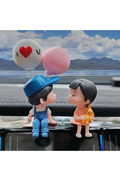 Choice زوج واحد من زينة السيارات باللون الأزرق، تماثيل صغيرة لطيفة لأزواج من ...