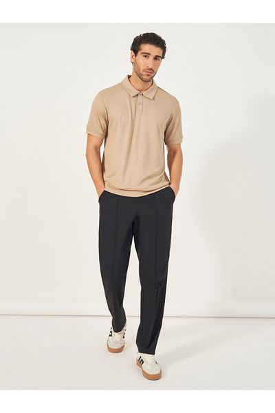 Styli Pintuck Detail Slim Fit Smart Trousers