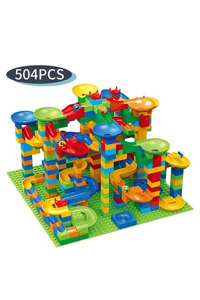 Choice 504pcs Children Diy Creative Bricks Assemble Building Blocks Toys Subsize Marble Race Labyrinth Ba
