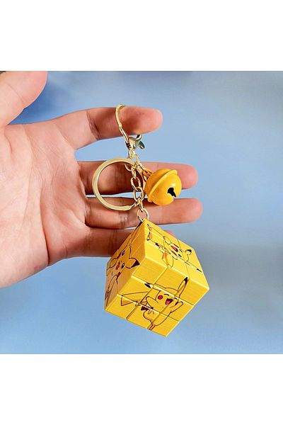 Choice Mofang Pokemon Creative Pikachu Mini Rubik's Cube Keychain Pendant Cute Car Couple School Bag Pendan