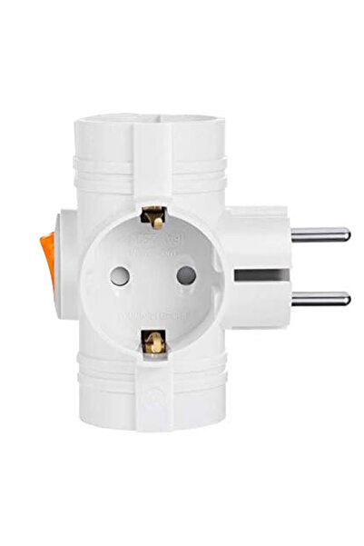 Choice EU 1pc white 1PC Double Plug Wall Socket Extender with Switch, 1 to 3 ...