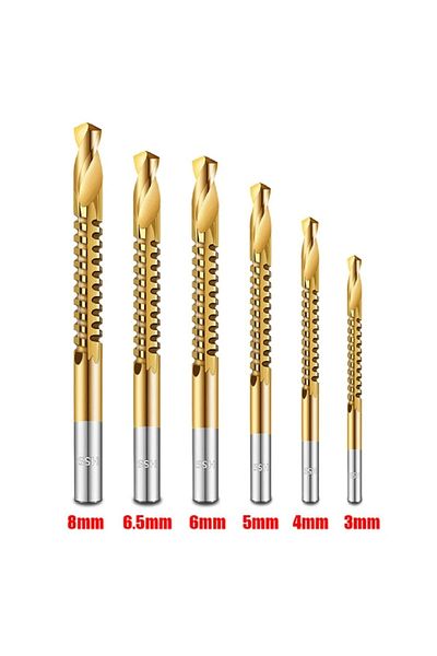 Choice 6 Pcs 6pcs Cobalt Drill Set Helical Metric Composite Tap Tap Twist Drill Wood Drill For Cutting And