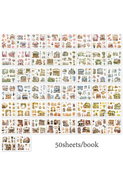 mr.paper S23306-1 4 أنماط 50 ورقة / حزمة كتاب ملصقات سلسلة الأرض لدليل DIY مذ...
