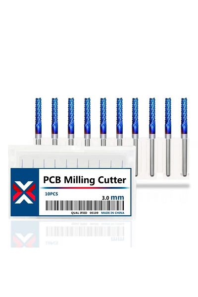 Choice 10pcs 3.0mm Xcan Pcb Milling Cutter 10pcs 3.175 Shank 0.4-3.175mm Nano Blue Coated Cnc End Mills Car