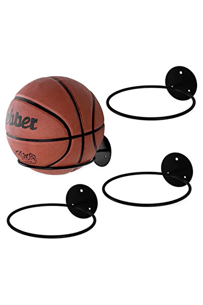 Choice رف تخزين كرة السلة وكرة القدم وكرة الطائرة من الحديد الأسود، رف كرات م...