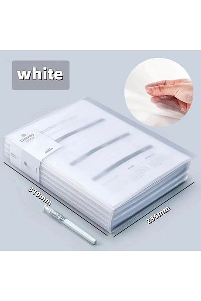 Choice 1pc-white-20pages A4 Large Capacity Transparent Folder Paper Storage Multi-layer File Management Cle