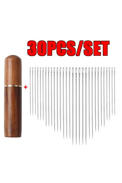 Choice A With Case (30PCS) 30pcs Blind Sewing Needle Elderly Stainless Steel Quick Automatic Self-threading