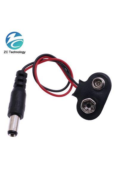 Choice DC 9V Battery Button Power Cable Battery Buckle Snaps Power Cable Connector DC5.5*2.1 For Arduino