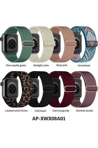 Choice 42 44 45 49 مم AP-XWX08A01 8 حزم حزام متوافق مع Apple Watch 38 40 41 42 44 45 49 مم، قابل للتعديل