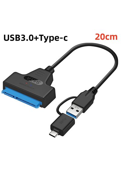Choice كابل محول USB 3.0 Type-c الجديد 2 في 1 من Sata إلى USB 3.0/type-c بطول 20 سم، يدعم سرعة عالية تصل إلى 6 جيجابت في الثانية 2.