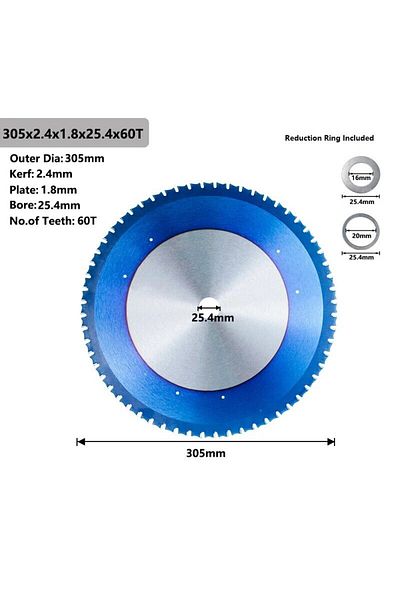 Choice 305x2.4x1.8x25.4x60t Xcan 136-355mm Circular Saw Blade Metal Cutting Disc For Aluminum Iron Steel Me