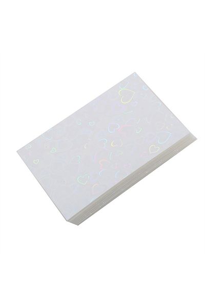 Choice White 50pcs Kpop Card Sleeves Card Holder Heart Bling Photocard Holder Photo Card Films Cards Protec