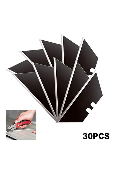 Choice Black 30pcs Set Trapezoidal Blade Replacement Blade Art Craft Cuttertool Multifunction Carbon Steel