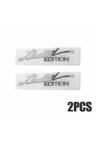 Choice قطعتان فضيتان من قطعتين من شعار معدني ثلاثي الأبعاد بإصدار محدود وغطاء جانبي للسيارة وشعار صندوق السيارة الخلفي وملصق معدني