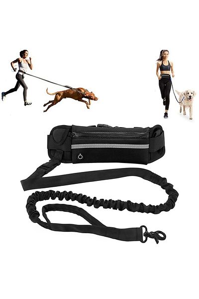 Choice Hands Free Dog Leash for Running Walking Reflective Leash with Waist Bag Retractable Elastic Belt...