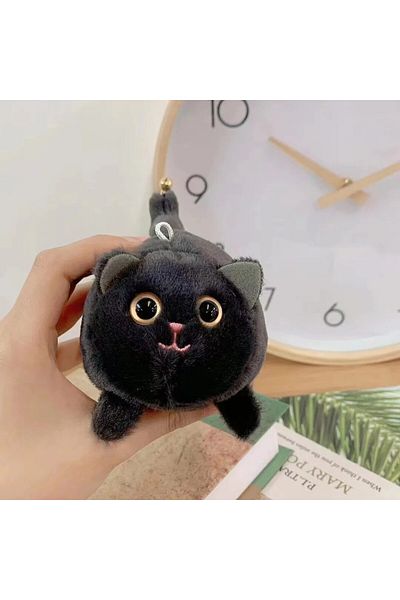 Choice Black Cat Wagging Tail Cute Cat Toy Plush Doll Key Rings Door And Bag Pendant Cartoon Animal Cat Fas