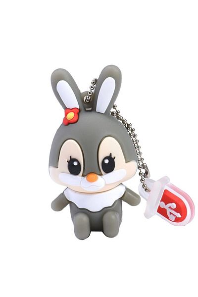 JASTER محرك أقراص فلاش USB على شكل أرنب رمادي 32 جيجابايت، ذاكرة فلاش USB 64 جيجابايت، ذاكرة فلاش وردية كرتونية 32 جيجابايت، هدية إبداعية