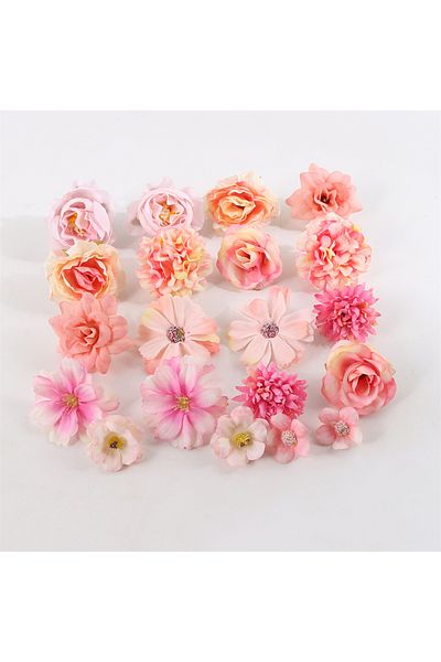 Choice 1 Bag Pink 1bag Artificial Flower Head For Home Decor Wedding Flowers Wall Decoration Diy Hair Acces