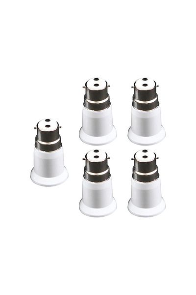 Choice 5 Pieces B22 to E27 Light Socket Adapter Lighting Accessories Adaptor Holder Lamp Base Socket Con...