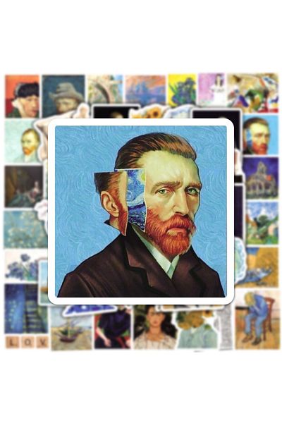 Choice 50pcs Artwork 50pcs Aesthetic World Painting Artwork Stickers Da Vinci Vincent Van Gogh Diy Graffiti