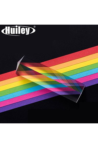 Choice 25x25x80mm Triangular Prism BK7 Optical Prisms Glass Physics Teaching Refracted Light Spectrum Ra...