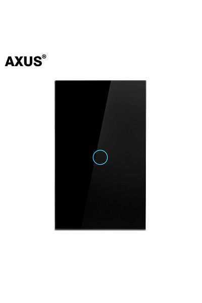 QNCX Black 1 Gang Touch Switch Ac100-240v Tempered Crystal Glass Led Panel Power Wall Light Switches Us 1