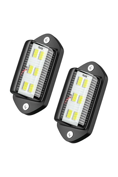 Choice 6000k قطعتان أسودتان و2/4/10 قطع بيضاء من مصابيح لوحة الترخيص LED 12 فولت تيار مستمر مقاومة للماء 6 مصابيح LED للوحة الترخيص