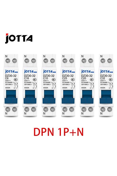 JOTTA قاطع دائرة صغير DPN 1P + N MCB 6A10A 16A 20A 25A 32A تركيب Din Rail منزل مصغر...