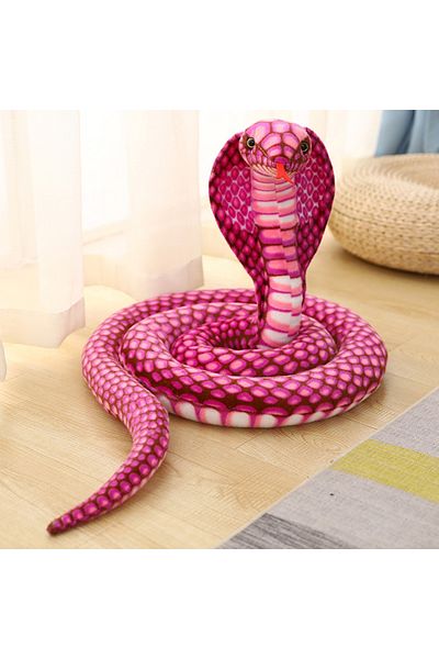 Choice 80cm Pink Cobra 80/170/240cm Simulated Colorful Cobra Plush Toy Stuffed Animals Snakes Plushies Doll